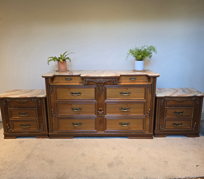 Vintage Windsor Buffet Ornate Bedroom Set