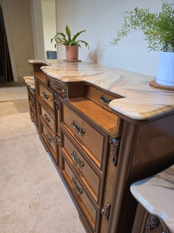 Vintage Windsor Buffet Ornate Bedroom Set