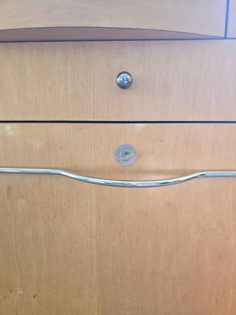 Luxury Mid-Century Italian Beech Wood Executive Desk