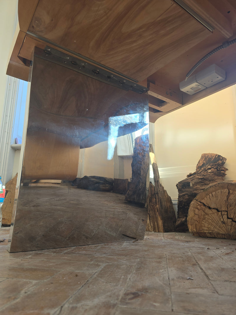 Luxury Mid-Century Italian Beech Wood Executive Desk