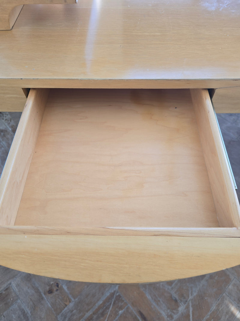 Luxury Mid-Century Italian Beech Wood Executive Desk