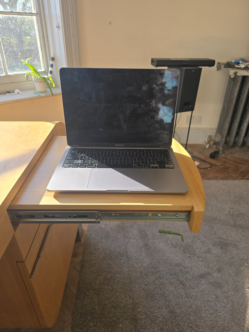 Luxury Mid-Century Italian Beech Wood Executive Desk