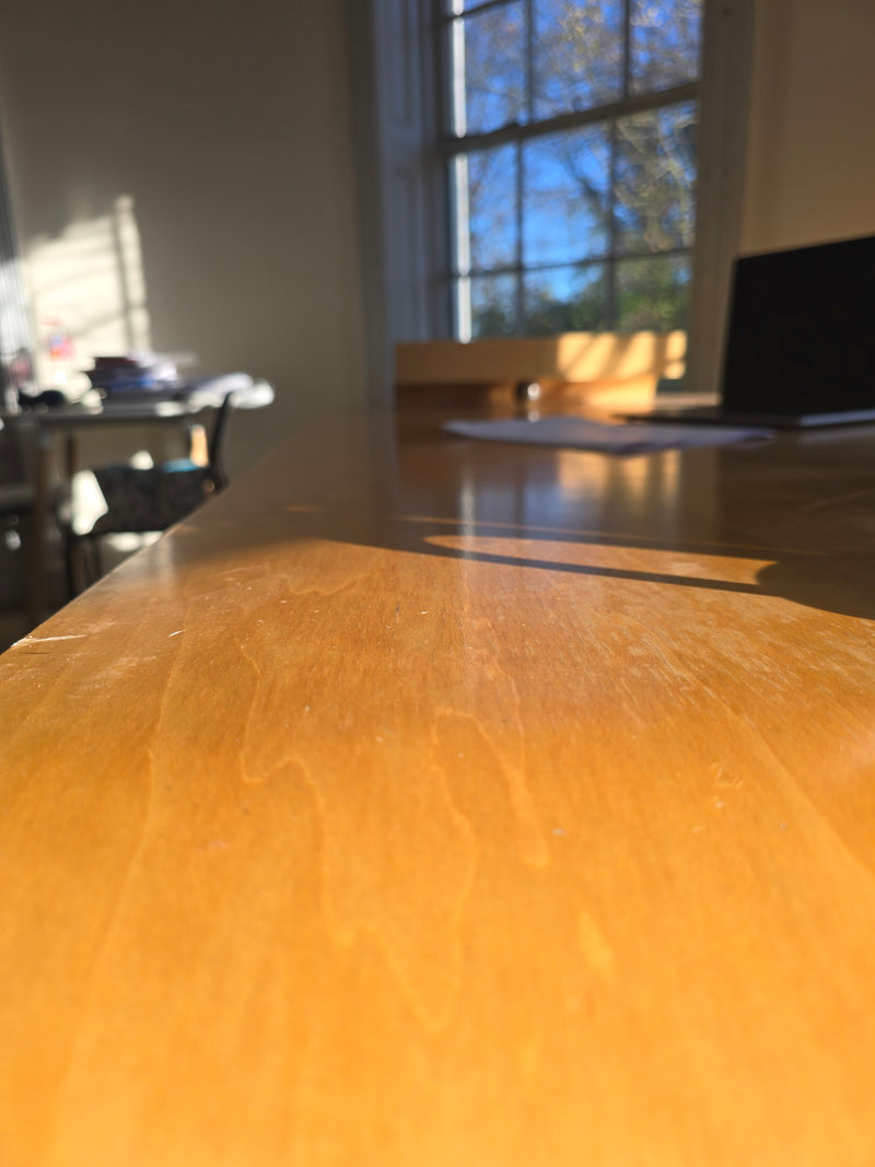 Luxury Mid-Century Italian Beech Wood Executive Desk